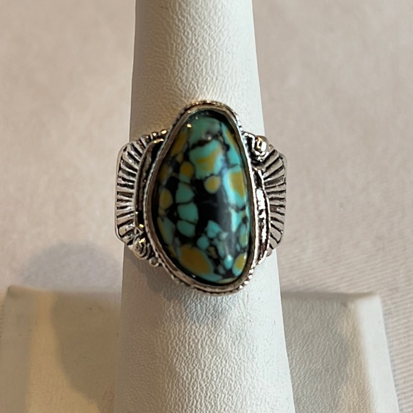 Jewelry - Silver Tone Faux Turquoise Ring, 7